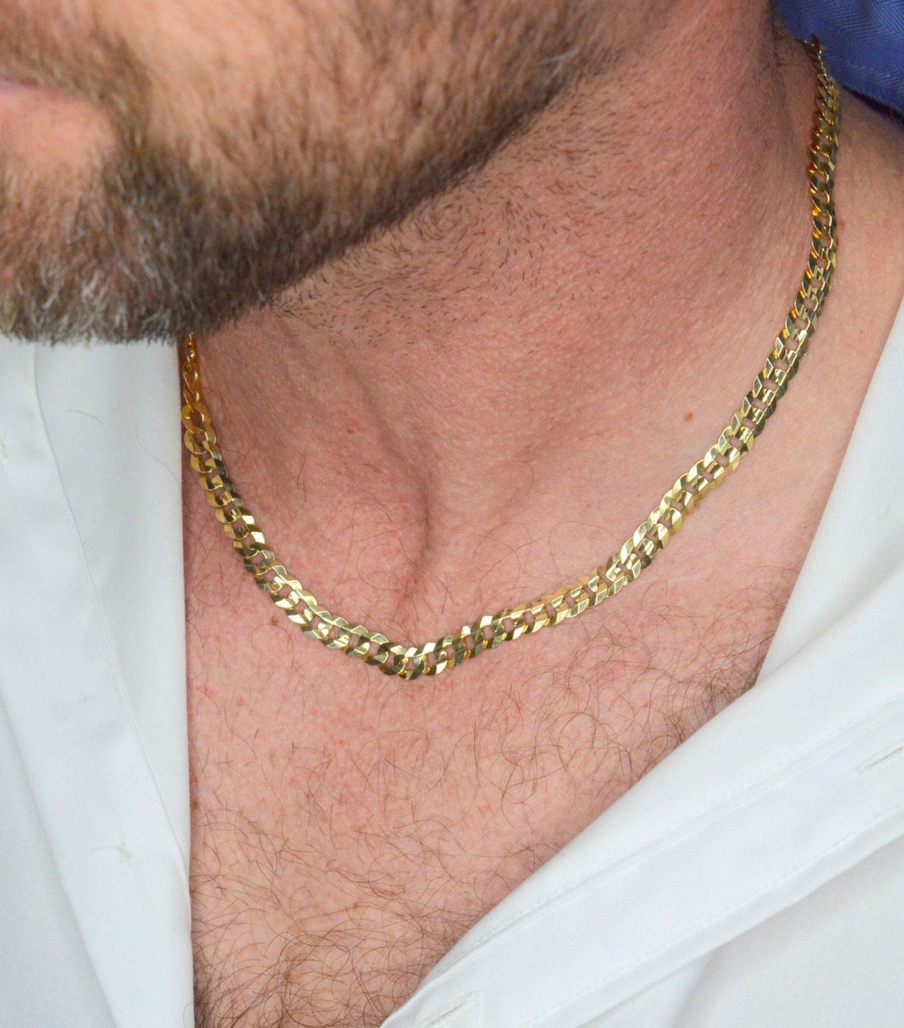 Złoty łańcuszek splot pancerka próba 375 6,5mm Klasyczny łańcuszek pancerka, wykonany z żółtego złota próby 375 o wadze około 20,71g.  LA 430K 375 6,5mm.jpg